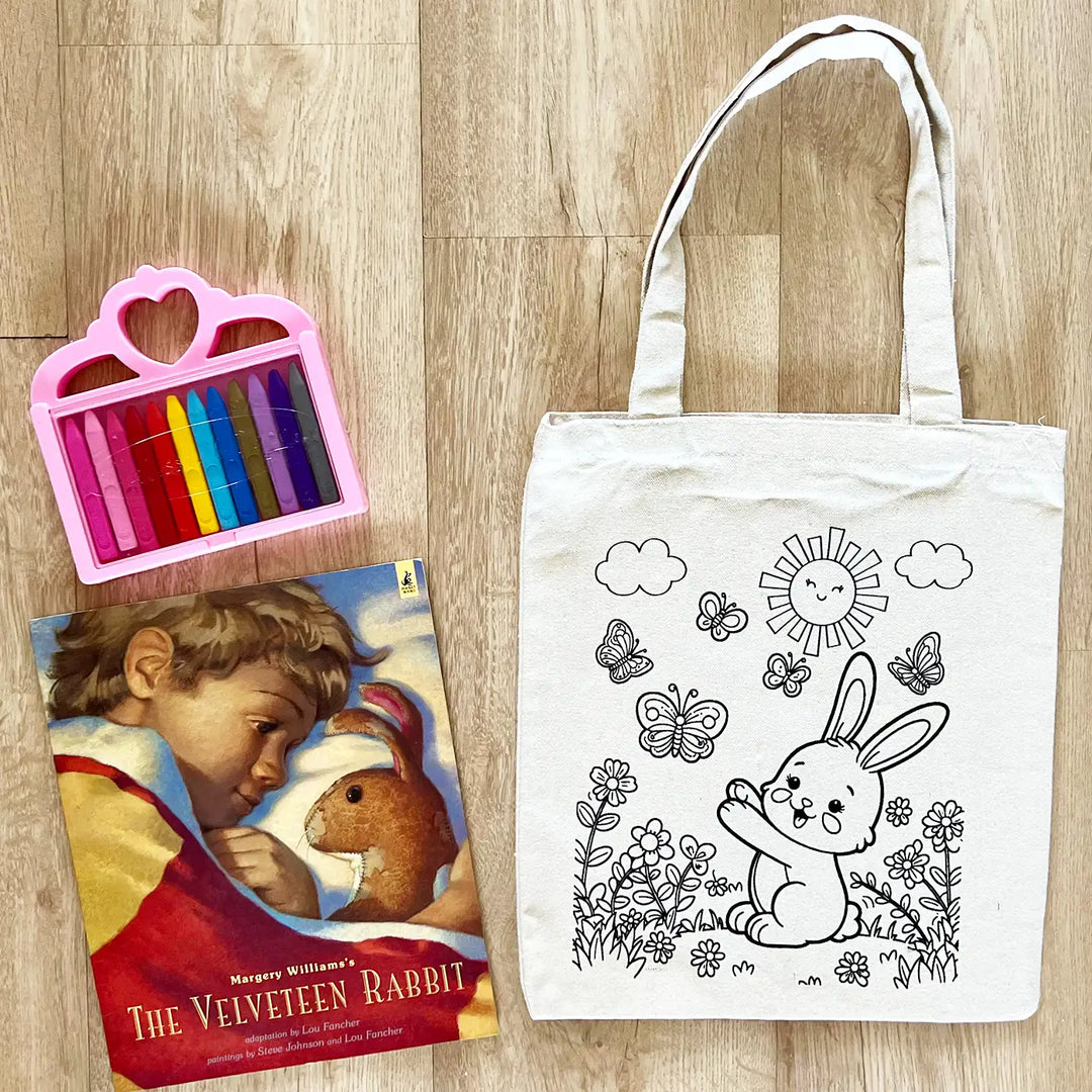 DIY Colour It Yourself Bunny Cotton Kids Tote Bag