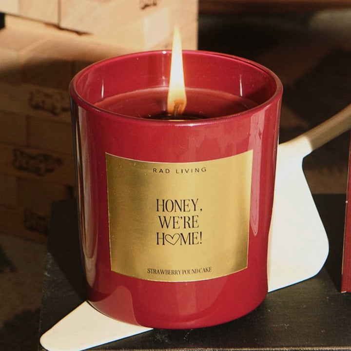 Hand Poured Honey, We’re Home Strawberry Pound Cake Scented Soy Wax Candle