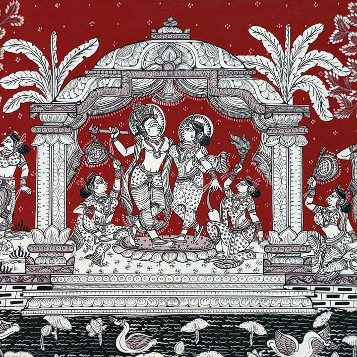 18 X 40 Inch | Handmade Canvas Yamunaras Painting