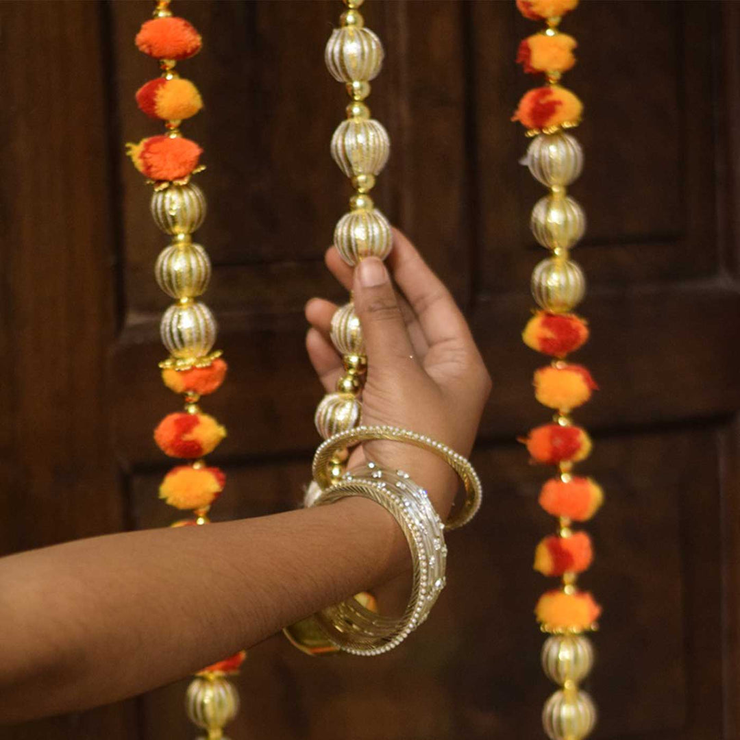 10 Pc | Moli Pom Pom & Gota Hanging Set With Bells