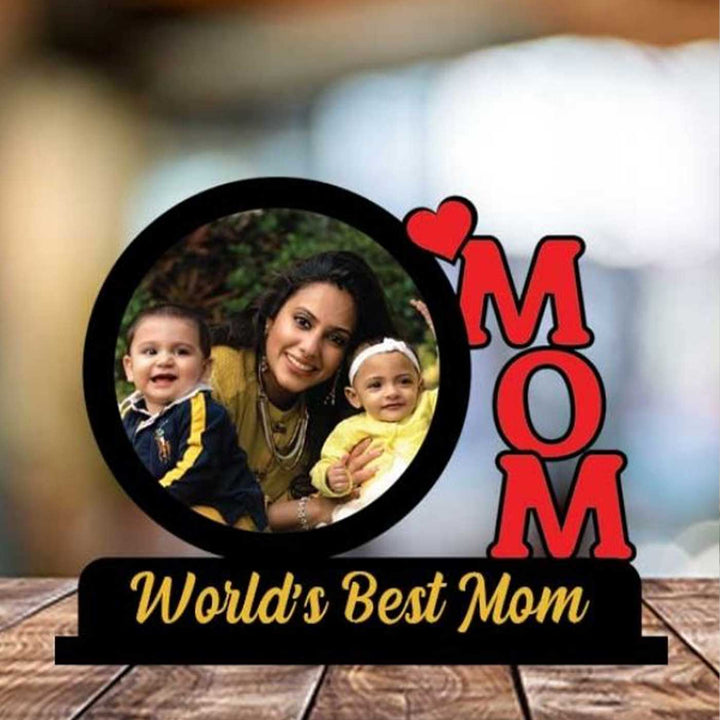 Photo Personalized "World's Best Mom" Wooden Decorative Plaque For Mothers
