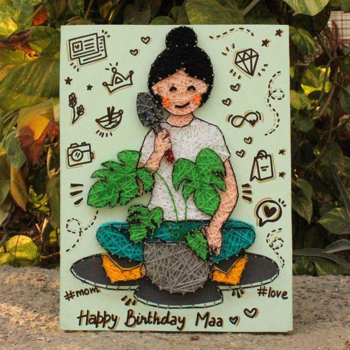 Personalized String Art Gardening Theme MDF Decorative Plaque For Mothers