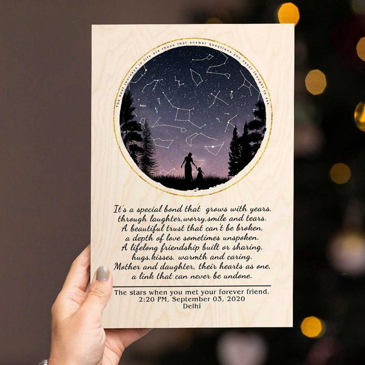 Personalized Printed Star Map Theme Wooden Decorative Plaque