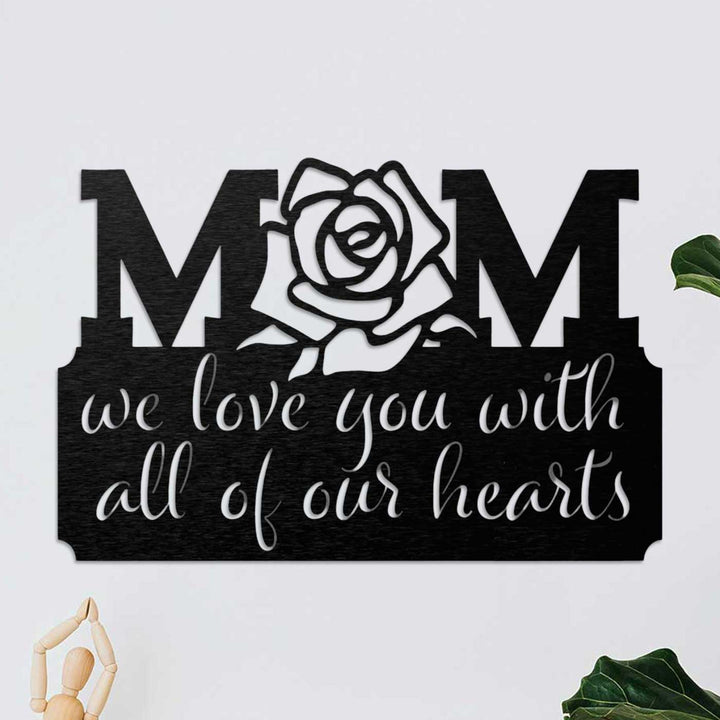 Personalized Handmade Laser Cut Rose Theme Metal Decorative Plaque