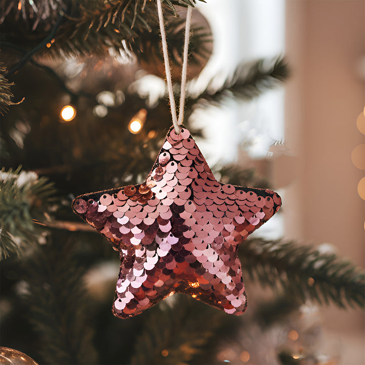 Handmade Sequin Star Ornament For Christmas Decoration
