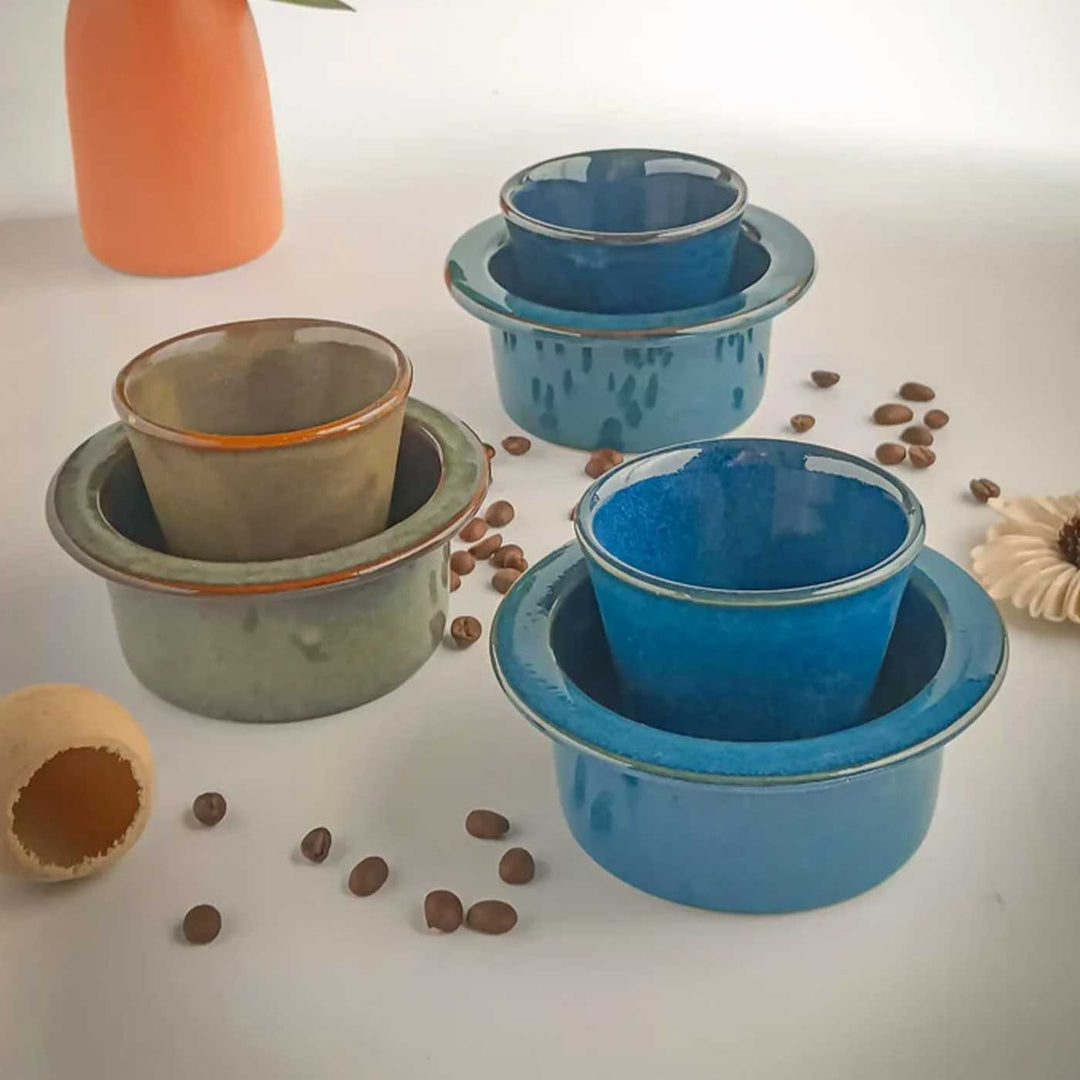 Handmade Filter Kaapi Dabara Ceramic Mug