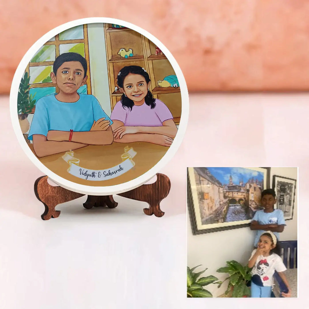 Photo Caricature Name Plate with Stand