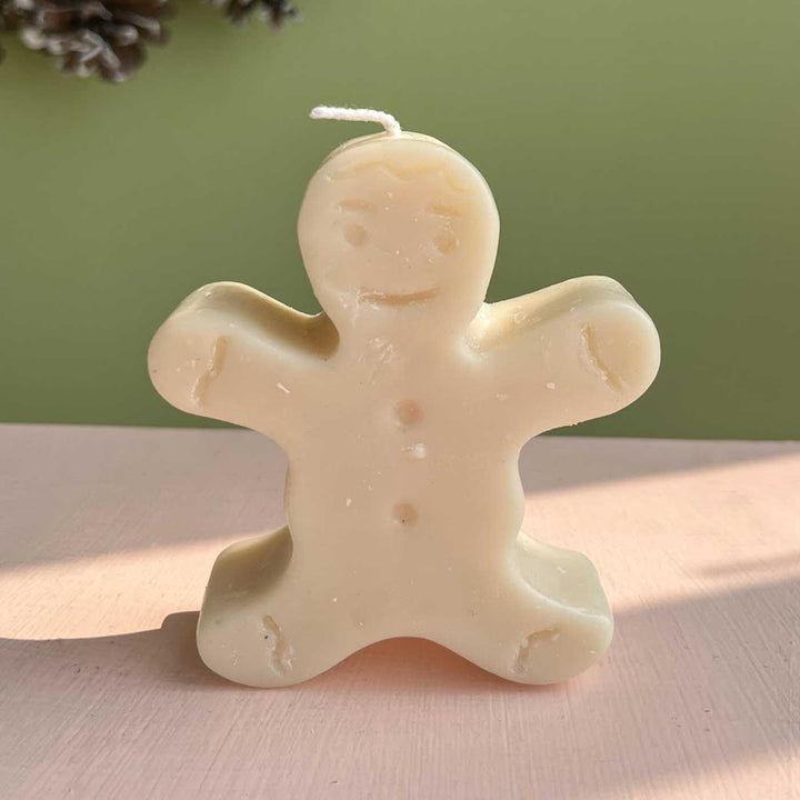 Handmade Festive Gingerbread Candle For Christmas Decoration