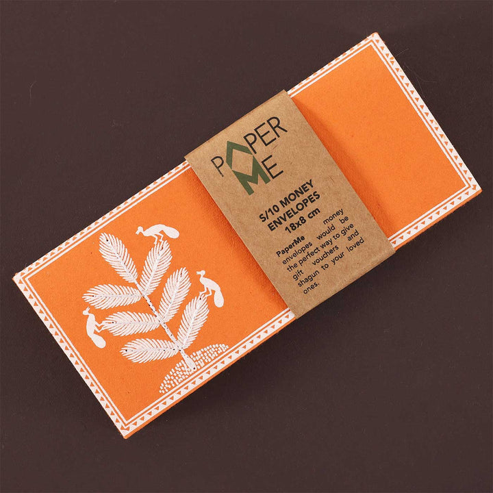 Personalized Handmade Embroidered Van Design Paper Envelopes | Set Of 10