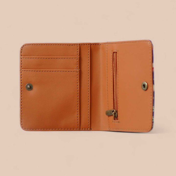 Handmade Embroidered Anisa Flower Pink Design Canvas Wallet