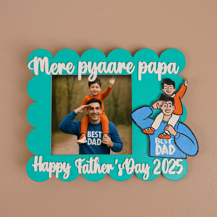 Photo Personalized Polaroid Theme MDF Wood Fridge Magnet For Fathers