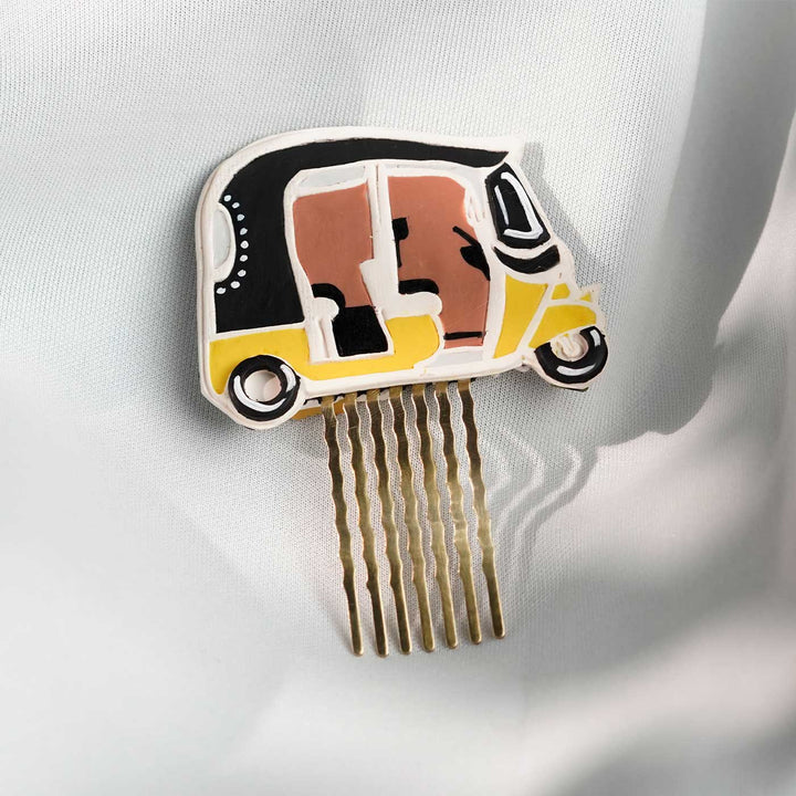 Handmade Polymer Clay Namma Ooru Auto Reversible Hair Pin