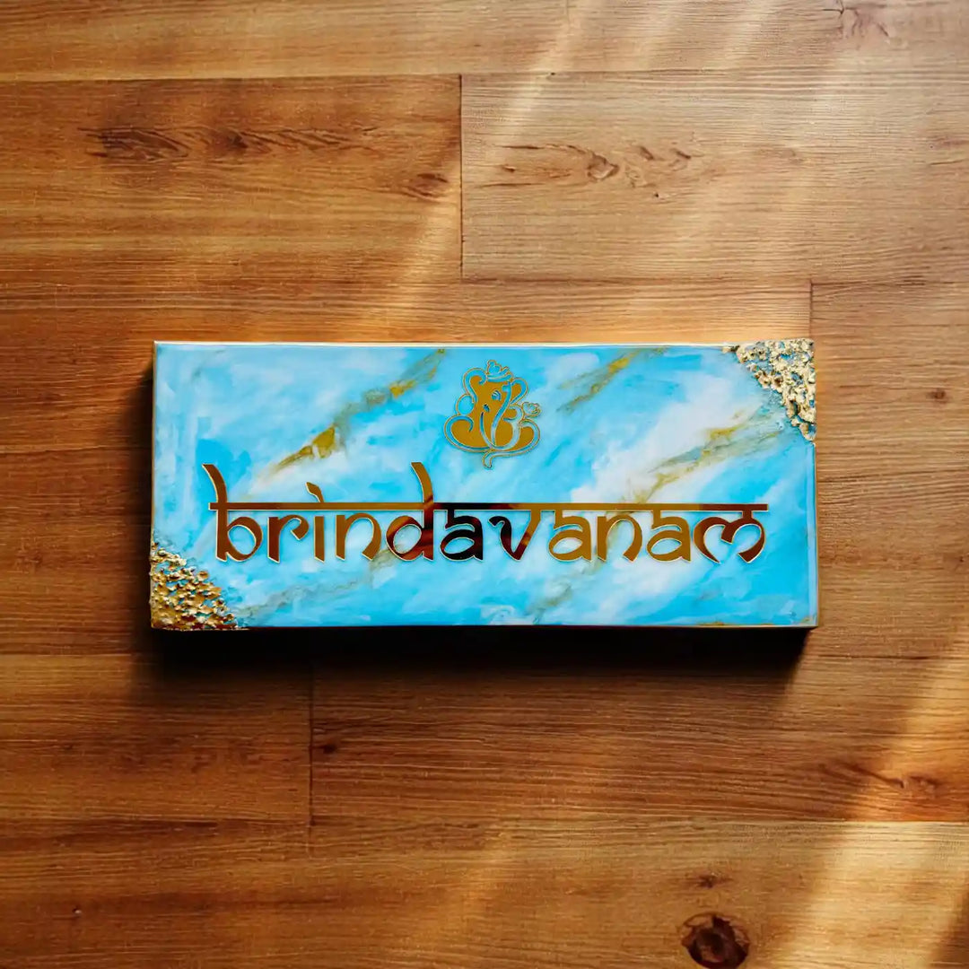 Personalized Blue & Gold Resin Name Plate