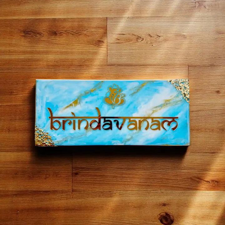 Personalized Blue & Gold Resin Name Plate