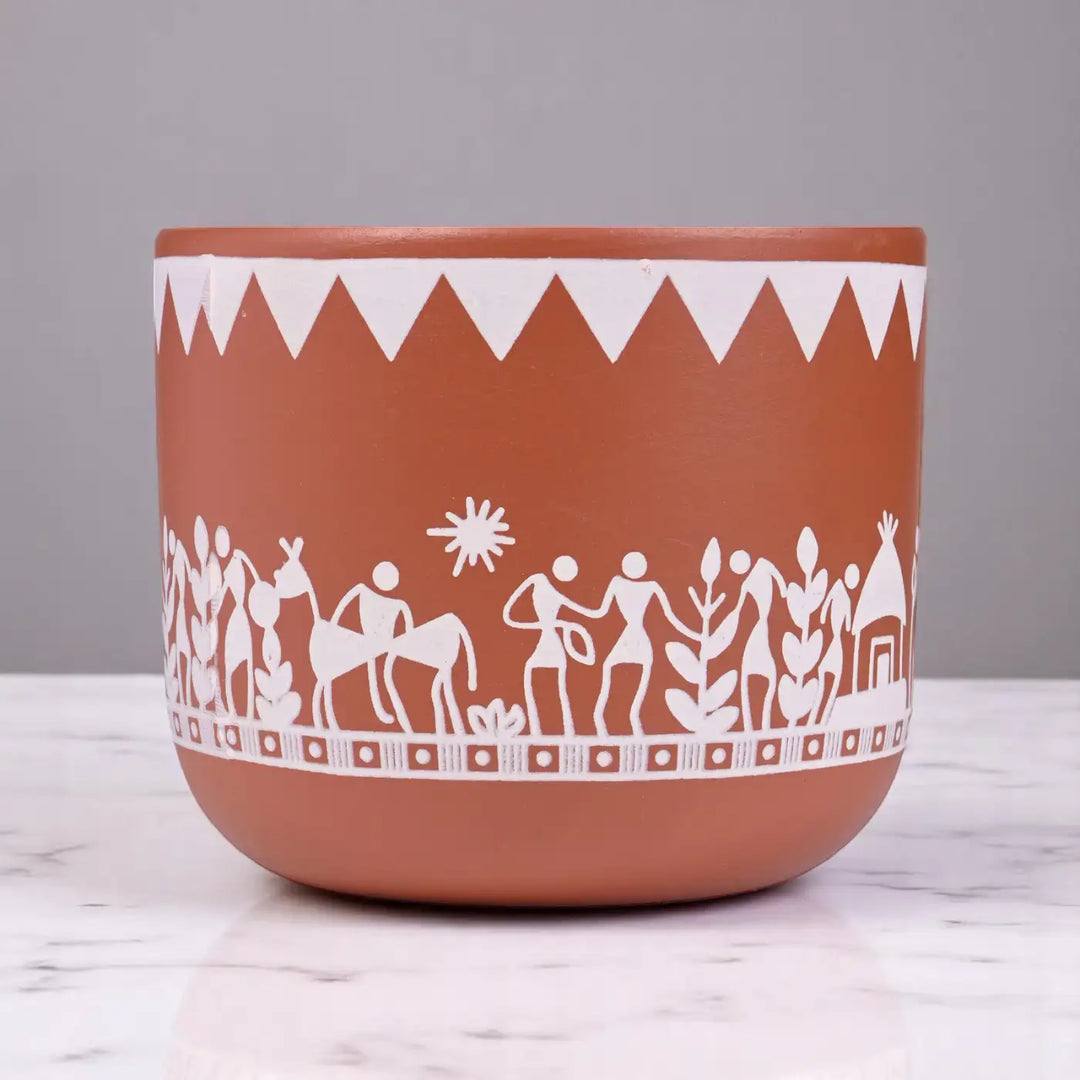 Handmade Mandala Design Terracotta Planter