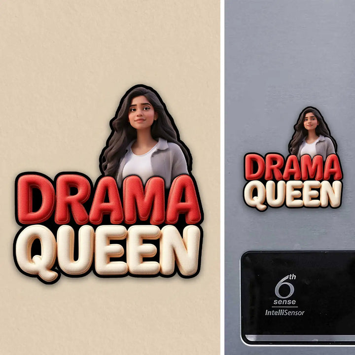 Photo Personalized "Drama Queen" Acrylic Fridge Magnet