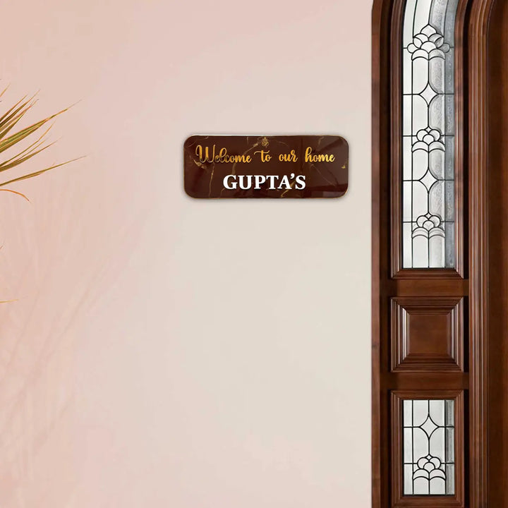 Personalized Coffee Brown Minimalist Resin Name Plate
