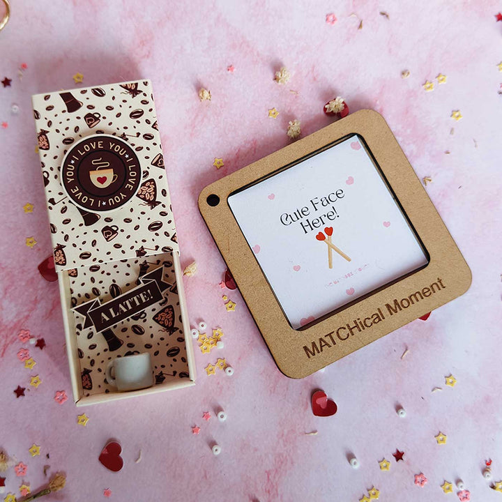 2 Pc | Photo Personalized Frame Magnet & Latte Love Mini Love Box Magnet | Valentine’s Gifting