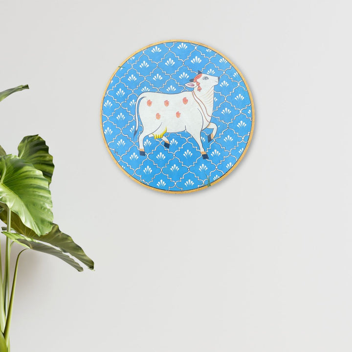 Handpainted Mango Wood Pichwai Wall Plate