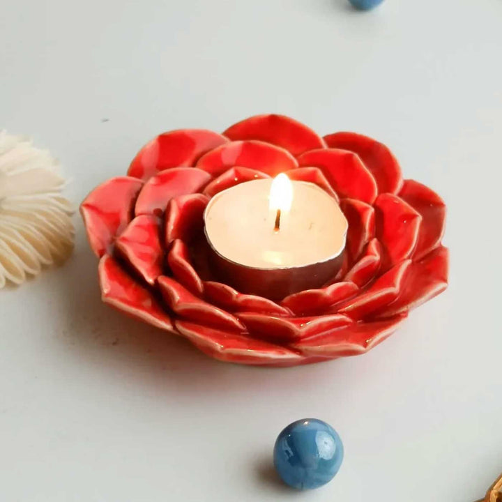 Handmade Phoolrani Ceramic Tealight Holder