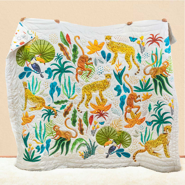 Personalized The Forest Is My Playground Theme Cotton Quilt For Kids