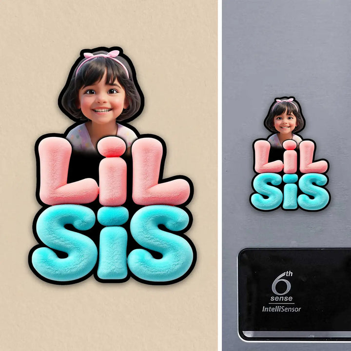 Photo Personalized "Lil Sis" Acrylic Fridge Magnet