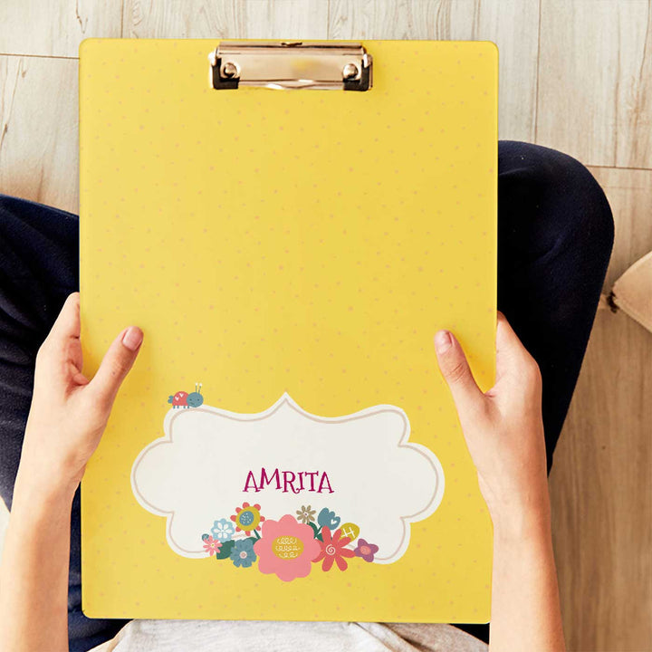 Personalized Flower Power Theme Acrylic Clipboard