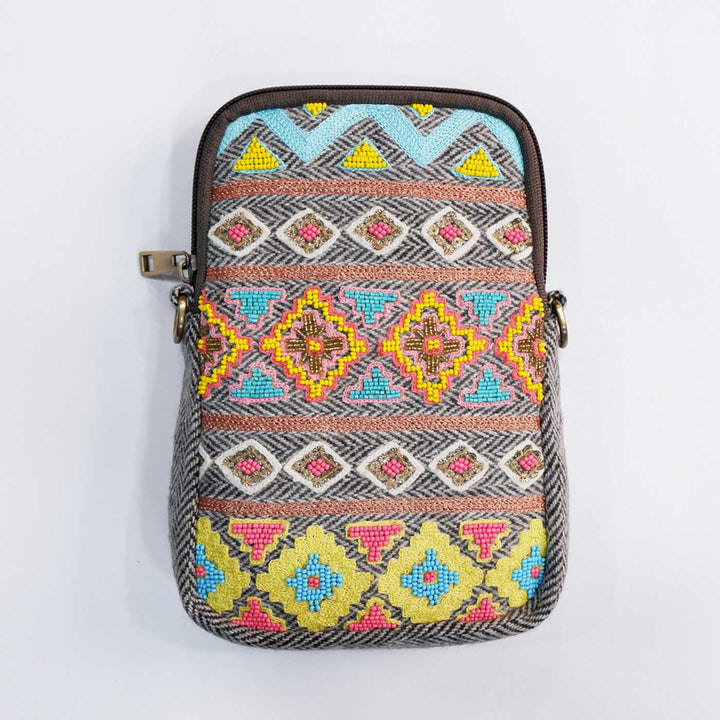 Handmade Embroidered Black Zari Jacquard Sling Bag