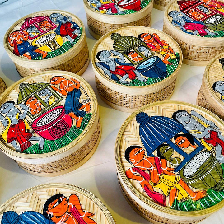 Hand-Painted Pattachitra Utsav Bamboo Utility Box