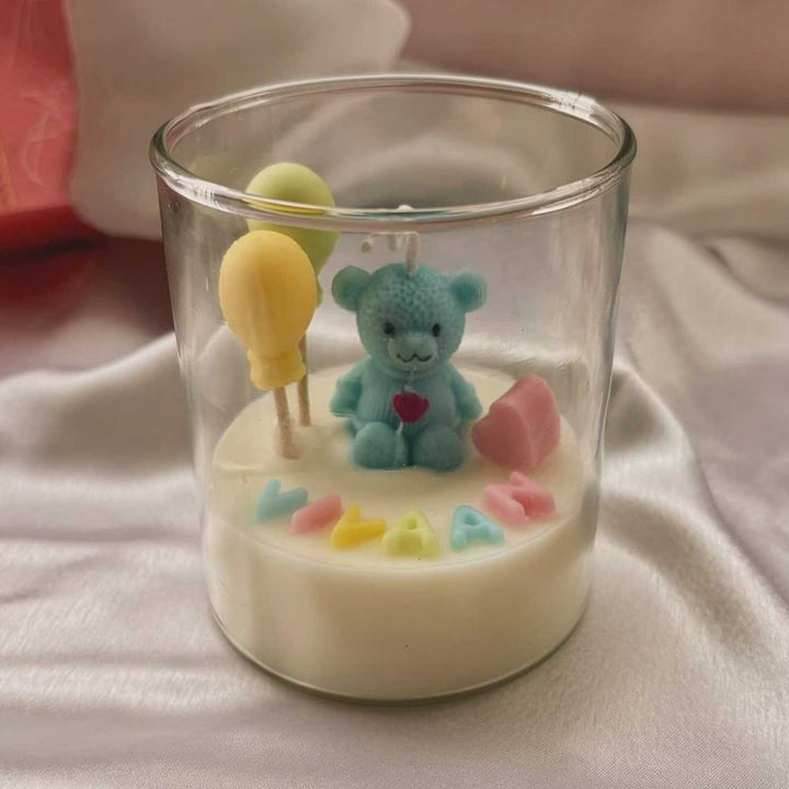 Personalized Handmade Teddy Jar Wax Candle