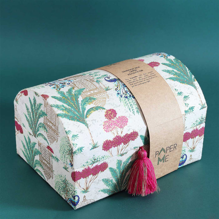 Handmade Vrindavan Design Sandook Large Paper Gift Box