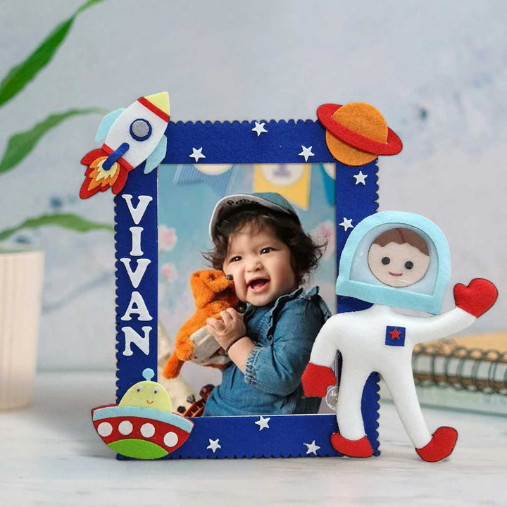 Personalized Astronaut Theme Felt Photo Frame