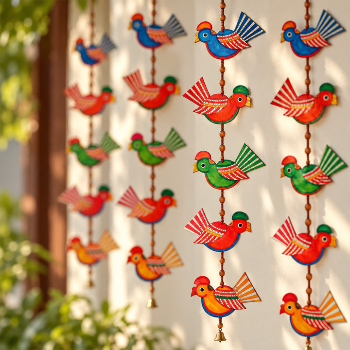 Colourful Stringed Parchment Leather Tholu Bommalata Birds - Pack of 2