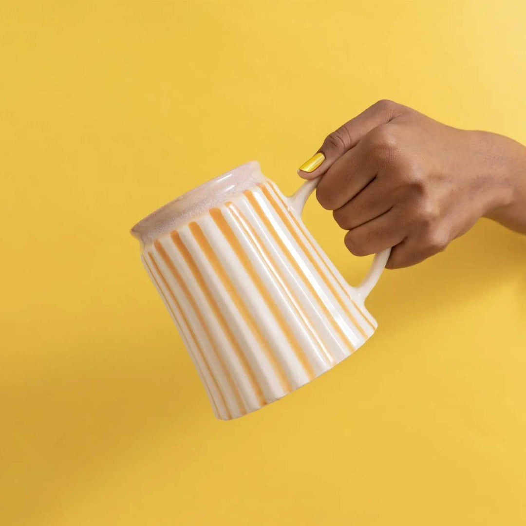 Handmade Sunny Stripe Ceramic Mug