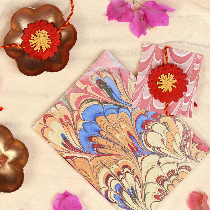 Eco-Friendly Festive Rakhi Hamper | Includes 1 Notebook, 1 Rakhi, 1 Roli Chawal & 1 Greeting Card