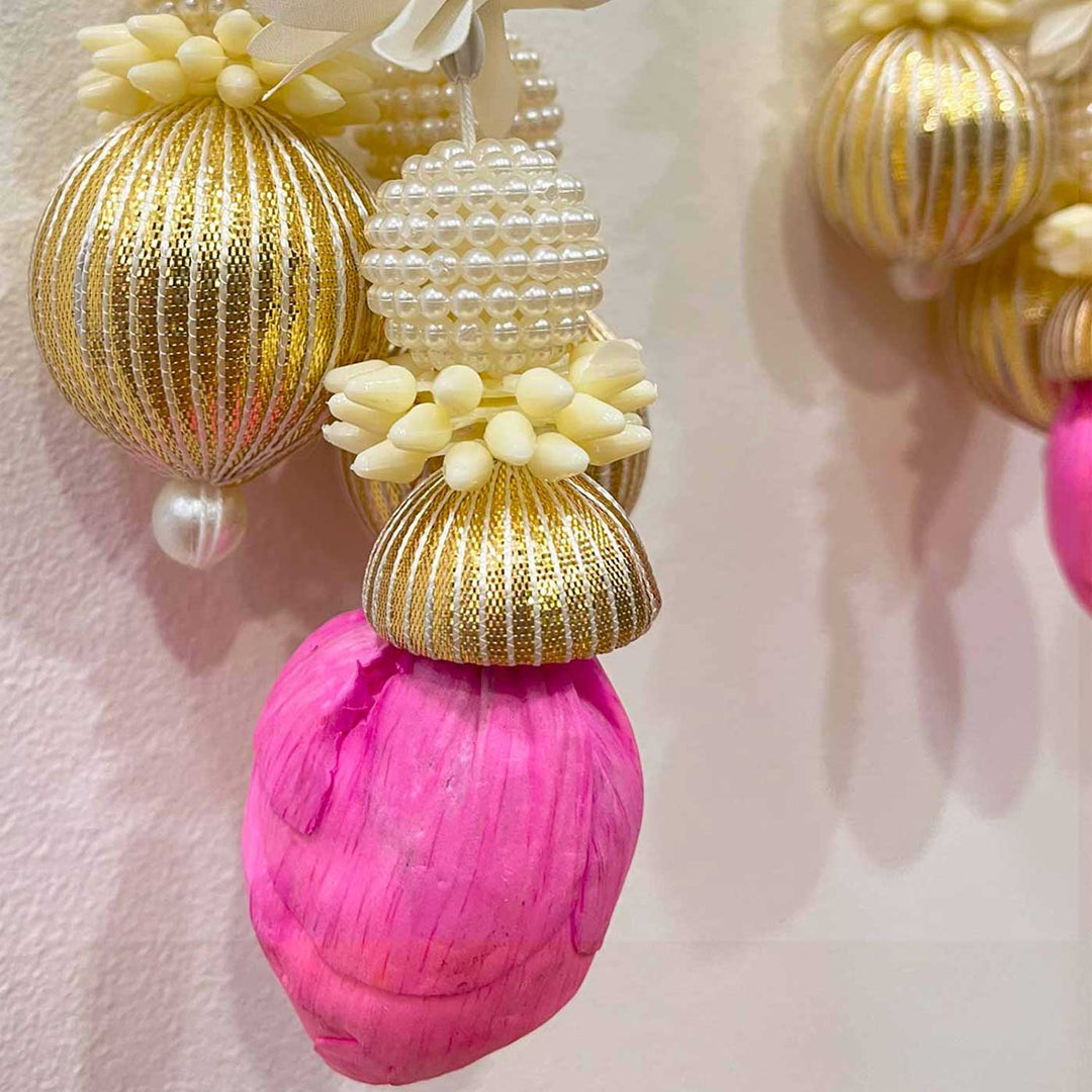 Handcrafted Jasmine Artificial Flower, Pearl and Lotus Door Hangings