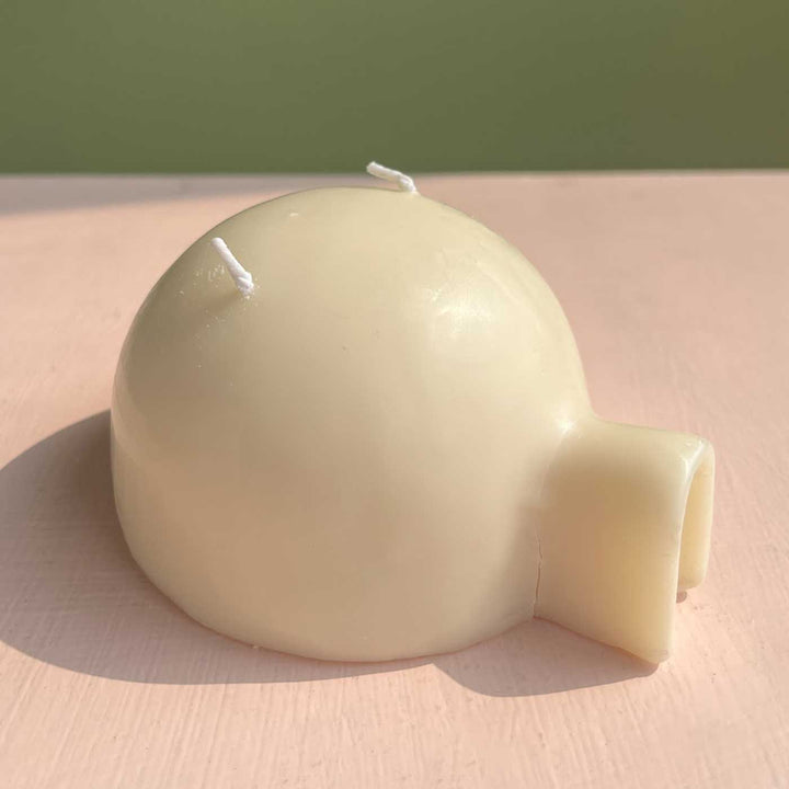Handmade White Igloo Shaped Pillar Candle For Christmas Decoration