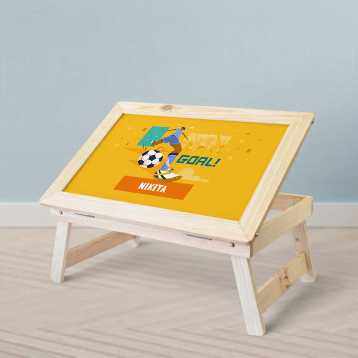 Personalized Football Goal Girl Theme Wooden Foldable Desk