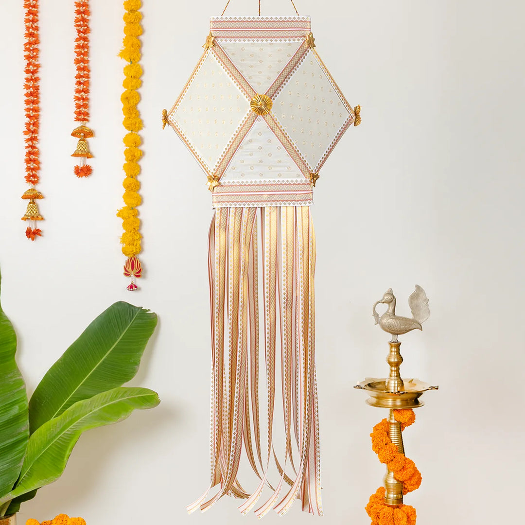 Handmade Decorative Nirmal Chanderi Premium Silk Fabric Akash Kandil/Lantern