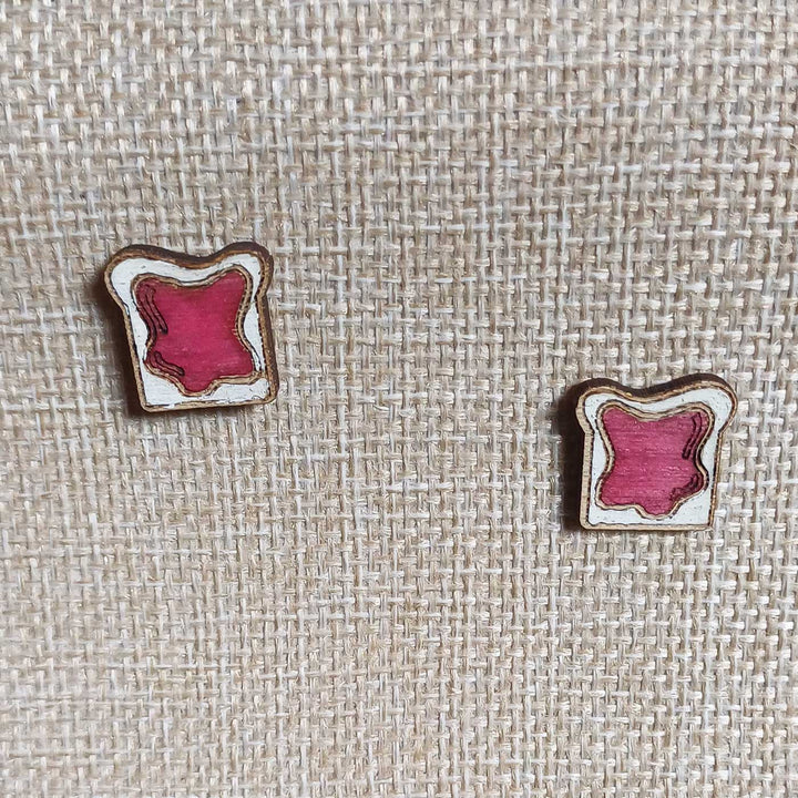 Handmade Bread & Jam Wooden Earrings