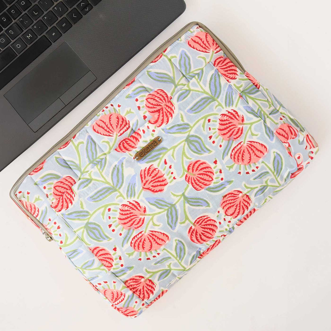 Handmade Sustainable Pastel Floral Laptop Sleeve