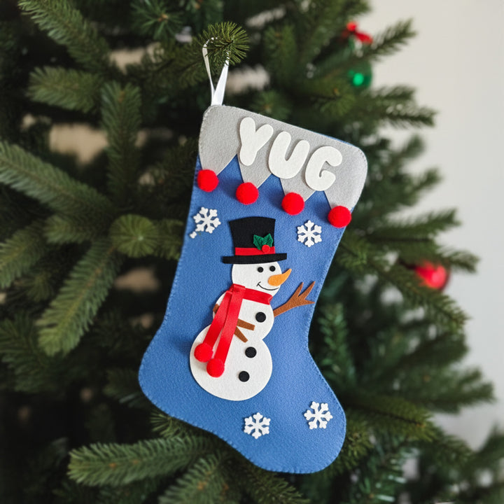 Personalized Snowman Theme Felt Stocking For Christmas Decoration