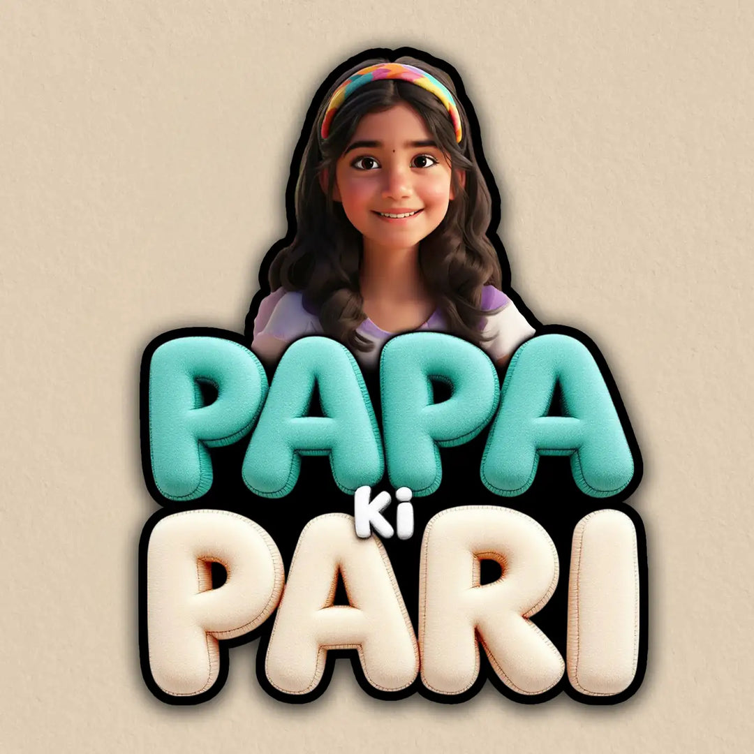 Photo Personalized "Papa Ki Pari" Acrylic Fridge Magnet