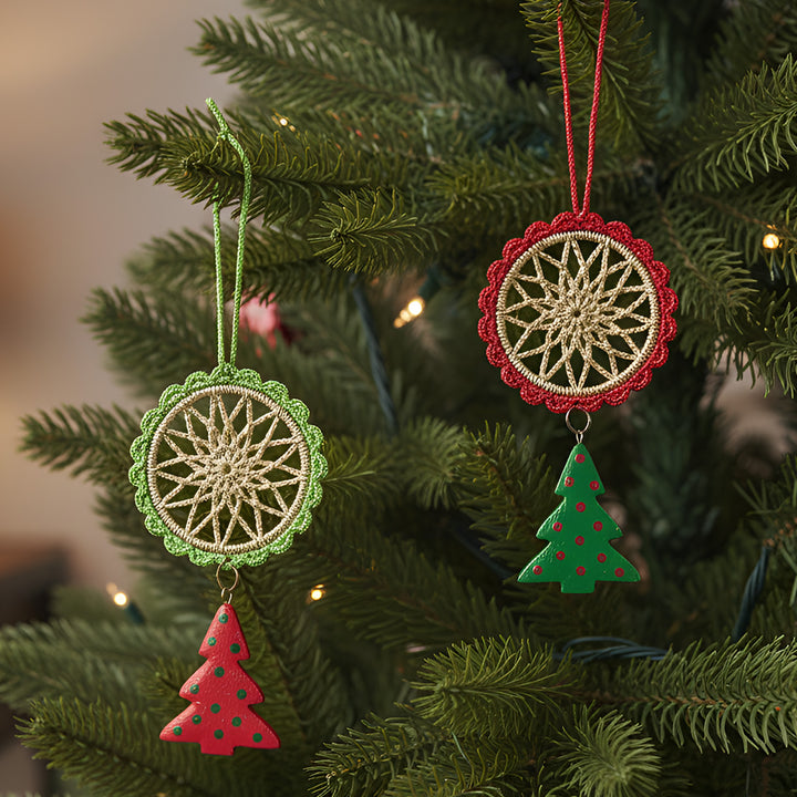 2 Pc | Handmade Dreamcatcher Tree Ornaments For Christmas Decoration