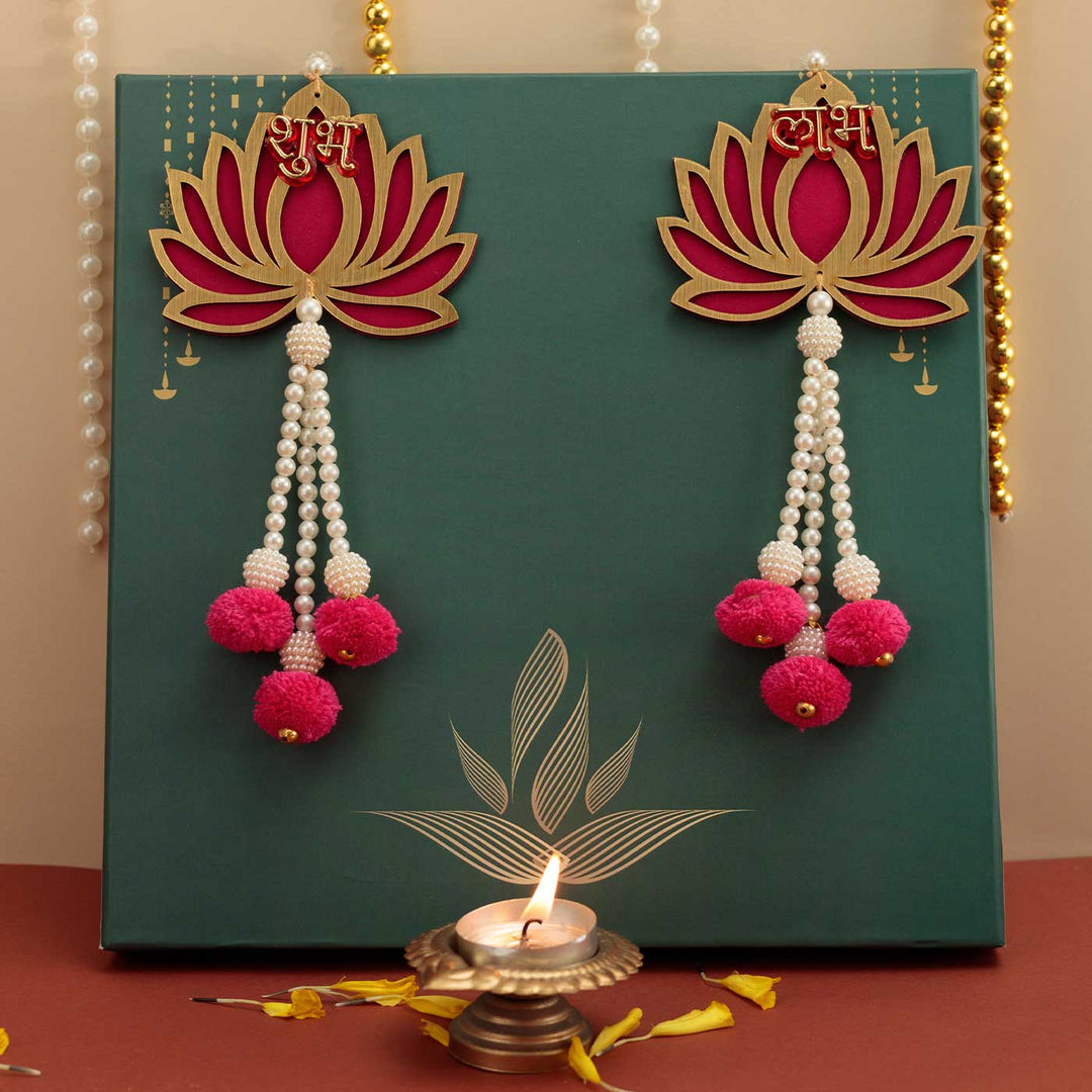Handmade Sukh Shubh Labh Metal Decorative Plaque