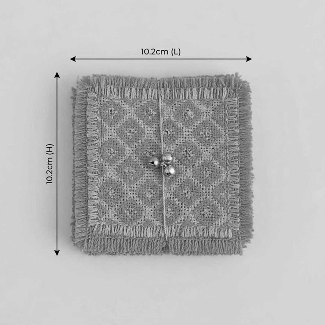 6 Pc | Handmade Screen Printed Jute Coaster For Dining Table