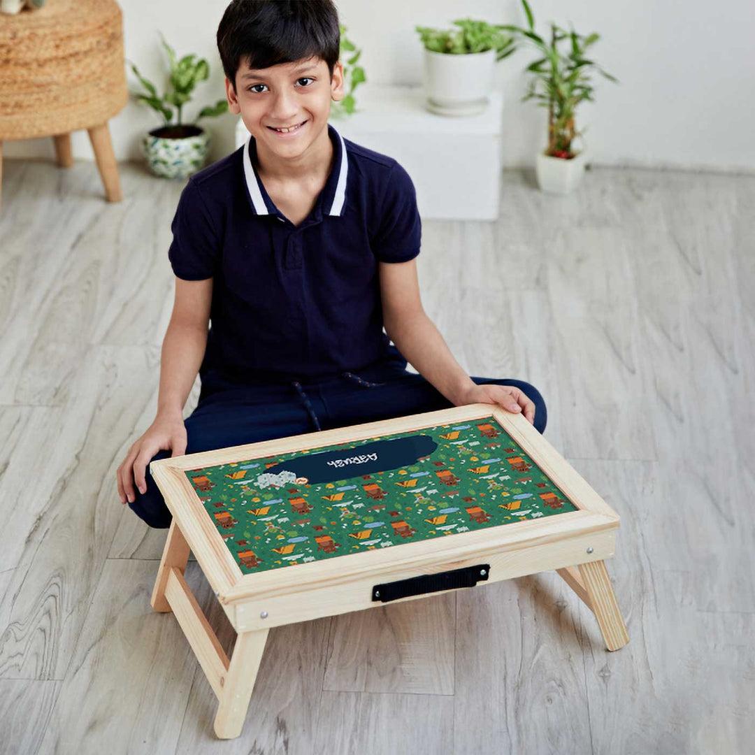 Personalized Into The Wild Theme Wooden Foldable Desk