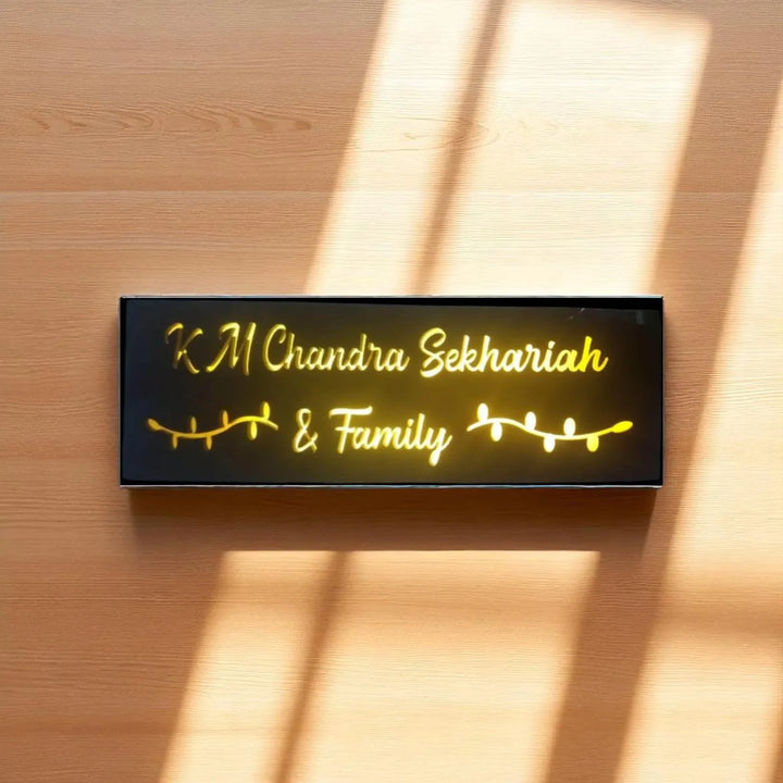Personalized Tree Theme Acrylic Name Plate With Light