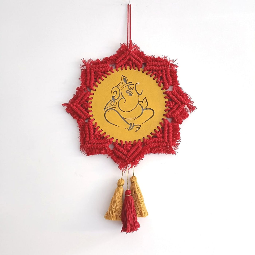 Handcrafted Macrame Ganesha Hanging - Zwende