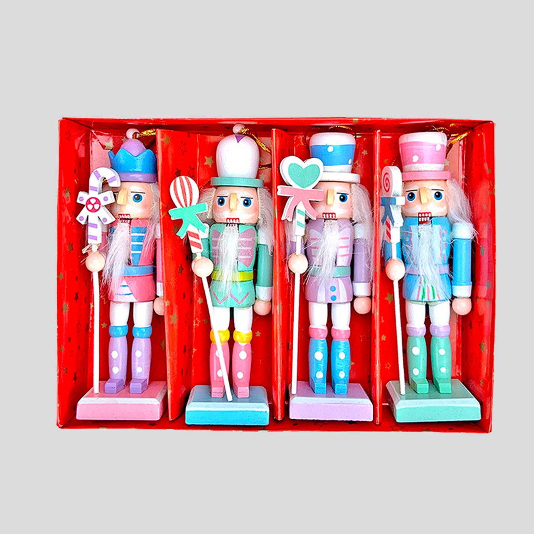 Candy Themed Nutcrackers Wooden Decor For Christmas Table Decoration | Set Of 4
